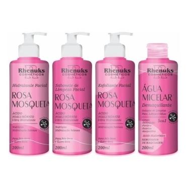 Imagem de Kit Skin Care Rosa Mosqueta e Ácido Hialurônico - Limpeza De Pele - Rhenuks
