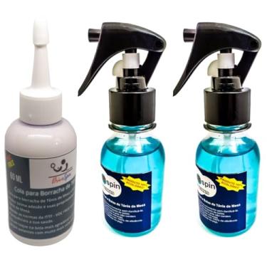 Imagem de Kit 2 limpador borracha e bolas para raquete de tênis de mesa + 1 cola adesivo borracha para tênis de mesa ping pong profissional