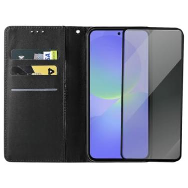 Imagem de Capa Capinha Carteira Flip e Película 3d Privacidade Anti Spy Compatível Samsung Galaxy A36