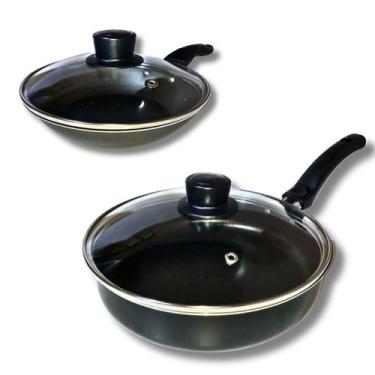Imagem de Jogo Frigideira Marcolar 16 E 20 Antiaderente C/ Tampa - Gal Alumínios