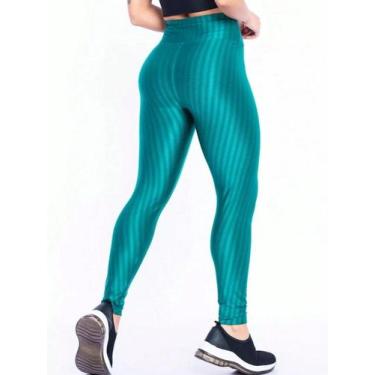 Imagem de A-Lows A&L Calça Leggin Cirre 3D feminino Fitnes, academia, Verde, G
