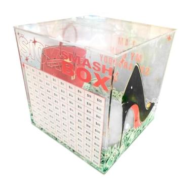 Imagem de ＫＬＫＣＭＳ Piggy Bank 10k Smash Box Birthday Gift PRÁTICA CAIXA de ECONSELHA de EVEMBRAÇÃO DO SMAT, Vermelho, 18cmx18cm