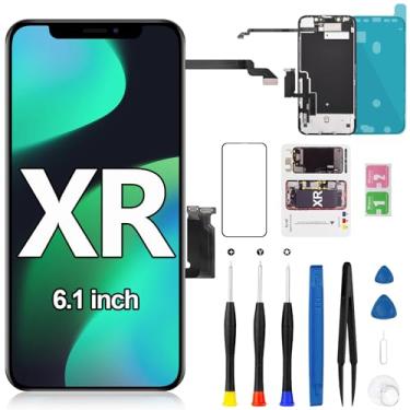Imagem de Kit de substituição de tela para iPhone XR com cabo flexível para alto-falante de fone de ouvido e sensor de proximidade 3D Touch FHD Incell Display LCD digitalizador conjunto completo com ferramenta