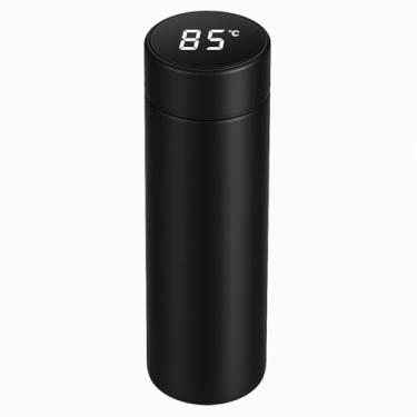 Imagem de Garrafa T�rmica Digital com Display LED, 500ml, Inox, Tampa Rosque�vel, Port�til, Moderna, Ideal para Bebidas Quentes e Frias, Academia, Viagem e Trabalho