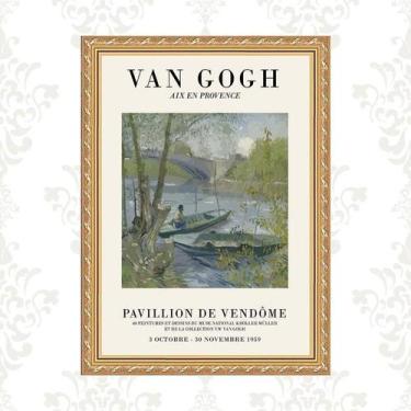 Imagem de Quadro Moldura Dourada Van Gogh - Canoas 45X34Cm - Quadros On-Line