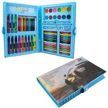 Imagem de Kit Desenho Infantil 68 Peças com Lápis Canetinha Giz Aquarela e Desen