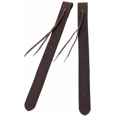 Imagem de Jeereal Tarugo de flanco traseiro de sela ocidental, alça de substituição de couro (café escuro)