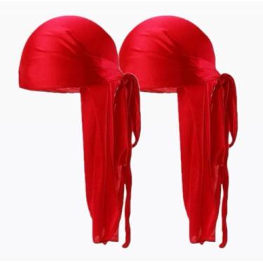 Imagem de Kit Duas Bandana Touca Waves Durag - Barbershopp62, Vermelho