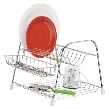 Imagem de Escorredor De Louças Para 10 Pratos Utimil Em Aço Cromado Cromado