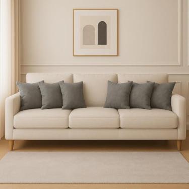 Imagem de Kit com 6 Capas de Almofadas Decorativas Suede 44x44 (Grafite)