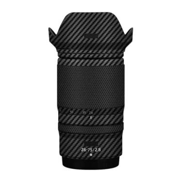 Imagem de Película protetora de lente de câmera película protetora de vinil adesivo premium para Nikon Z 28-75 mm F2.8 decalque fotográfico 28-75 2.8 (fibra de carbono preto)