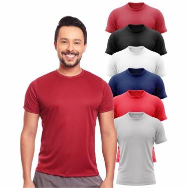 Imagem de Kit 6 Camisas Masculina Manga Curta Dry Fit Proteção Uv - Brás e Cia, 