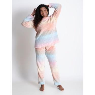 Imagem de Pijama Feminino Fleece Longo Peludinho Ted Quentinho Inverno Fechado B