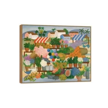 Imagem de Tarsila do Amaral Famosas Impressões em Tela-Imagem arte parede lona-Moldura Madeira Pintura decoração quarto Sala de estar(Fair III) 20x25cm