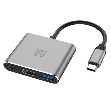 Imagem de Hub Dock Usb Tipo-c 3 Em 1 Com Hdmi E Usb 3.0, Power