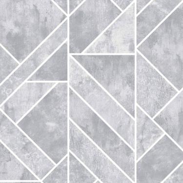 Imagem de Papel De Parede Colorkey Geométrico Bege E Prata Col1002