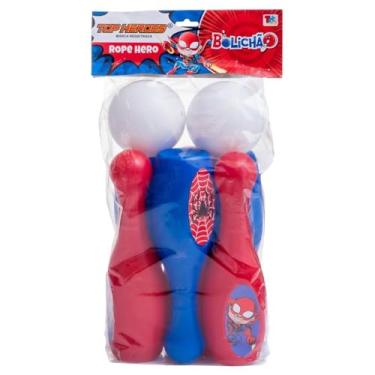 Imagem de Jogo de Boliche Infantil Bolichão de Brinquedo 8 Peças Homem Aranha jogo para Familia