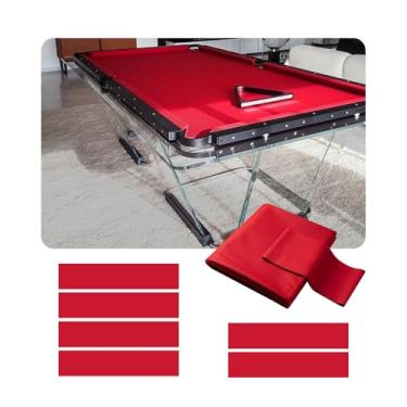 Imagem de Feltro Para Mesa De Bilhar Com 6 Tiras De Tecido Pré-cortadas, Kit De Substituição De Tecido De Bilhar Espesso Para Clubes, Bares E Esportes Internos(Light Red)