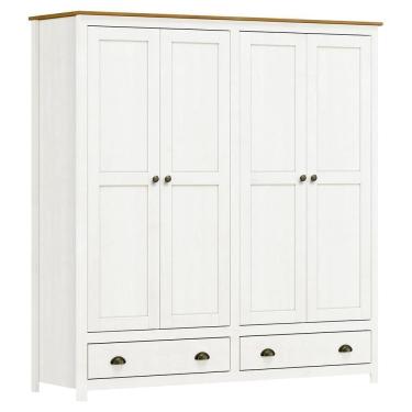 Imagem de Guarda Roupa Solteiro Topázio 4 Portas E 2 Gavetas Branco-freijó - Finestra Móveis Branco-freijó