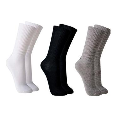 Imagem de Kit 3 Pares Meias Masculina Esportiva Lupo 3292-089 Formato Anatômico,