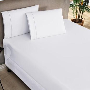 Imagem de Jogo De Lençol Queen Elegance 180 Fios 3 Peças Branco - BIA ENXOVAIS