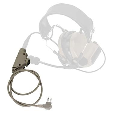 Imagem de HEARFALCOM Adaptador de fone de ouvido tático U94 PTT V2 PTT Push to Talk compatível com a versão civil Fone de ouvido tático adequado para esportes de caça de airsoft (cor areia)