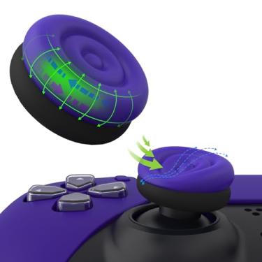 Imagem de playvital Capas De Almofada Para Polegar Thumbs Ps5, Ps4, Capa Protetora Controle Analógico Xbox Series X/S, One, Elite 2, Switch Pro - Roxo Galáctico E Preto