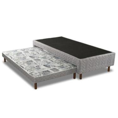 Imagem de Cama Box Base c/ Auxiliar Solteiro Sommier D28 (88X188X39) - Kappesber