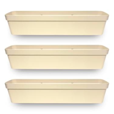 Imagem de Floreira，Kit 3 Floreiras Jardineira Extra Grande para Flores e Plantas Horta 80cm(Areia)