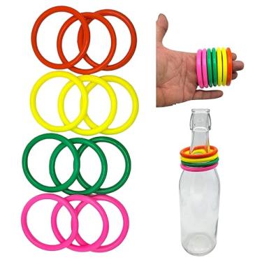 Imagem de Zugar Land Argolas De Bengala Para Carnaval (Plástico Rígido Multicolorido 6,9 Cm). Ótimo Brinquedo Aliviar O Estresse, Jogo Divertido Jogar Na Garrafa. Durável Jogar.