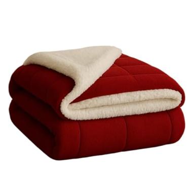 Imagem de Edredom Queen & Cobredom Casal - Kit Aconchegante com Forro Sherpa e Estampas Exclusivas para Inverno(vermelho)