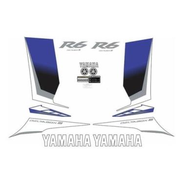 Imagem de Kit Adesivos Completo Yamaha Yzf R6 R6S 2006 Azul Yzfr601 - Spts