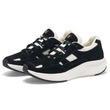 Imagem de Journey West Tênis feminino clássico de camurça leve com cadarço diário, Preto, 36