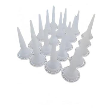 Imagem de Bocal de calafetagem para pistola de calafetagem, aplicador de bocal de calafetagem de silicone reutilizável, tampa de calafetagem de pistão epóxi durável (branco-20 peças)