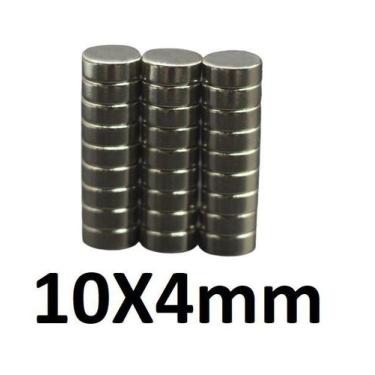 Imagem de Imã Neodímio 10x4 Redondo 10x4mm 10 peça N3535 - no-brand