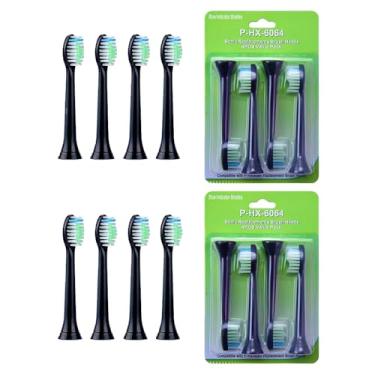 Imagem de Kit Refil Escova de Dente Elétrica 8 Unidades Compatível com Colgate Philips SonicPro e Sonicare - ZUMO (Preto, Único)
