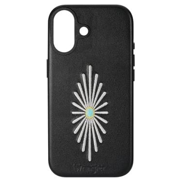 Imagem de WITHit Wrangler® Capa de couro bordada para iPhone - Estrela do Oeste, compatível com iPhone (preto, 16)