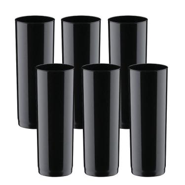 Imagem de Jogo De Copos 6 Peças Long Drink Plástico Festas Eventos Top Cor:preto