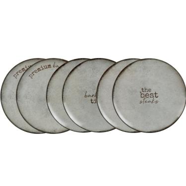 Imagem de Jogo 6 Pratos Rasos Tramontina Porcelana 28cm Churrasco Rustic Mesa Posta