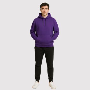 Imagem de Conjunto Moletom Blusa De Frio Canguru Calça Moletom Flanelada-Unissex