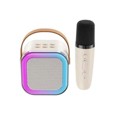 Imagem de Mini Karaokê Infantil Branco com Microfone Fenix - MMK-468B - Fenix Br