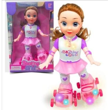 Imagem de Boneca Patinadora Anda Canta Dança Amy Infantil Com Luzes - Soberana B