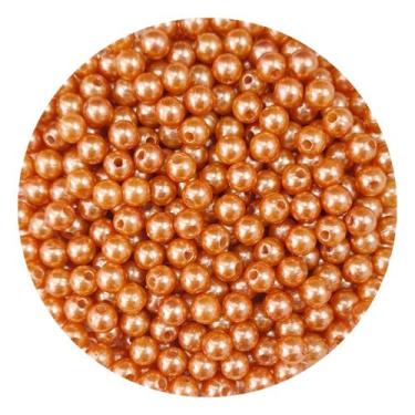 Imagem de Miçangas Bola Perolada 06mm 100un - DEZdeDEZ, Caramelo