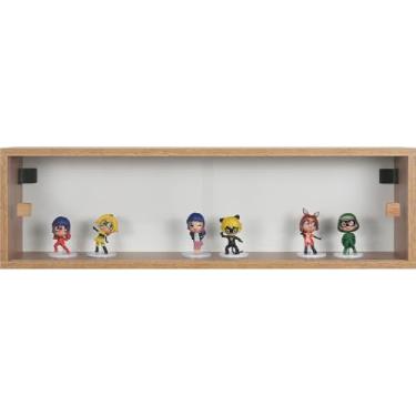 Imagem de EVOLUKIT, Nicho 80x23x18 Freijó c/Portas de Acrílico Puxador Montante Natural