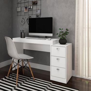 Imagem de Mesa Escrivaninha com 3 Gavetas Branco
