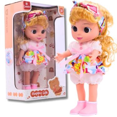 Imagem de Boneca Happy c/Som Loira Vestido Colorido CBS0960-Castela