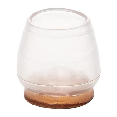 Imagem de LYOR - Conjunto 16 Protetores de Piso para Pés de Cadeira com Feltro 2,5cm x 3,5cm Incolor Silicone