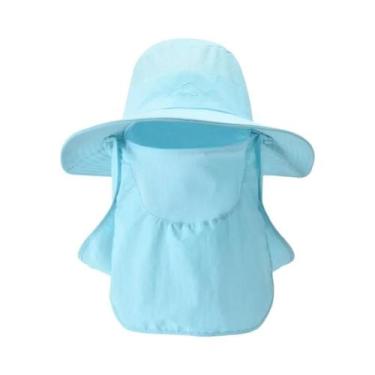 Imagem de Boné de Pesca Respirável Masculino com Máscara Facial Removível - Prot