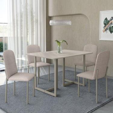 Imagem de Mesa de Jantar 4 Lugares Belle Classic Champagne/Bege - Art Panta, Beg