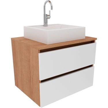Imagem de Gabinete de Banheiro 60 cm 2 Gavetas com Cuba Joana